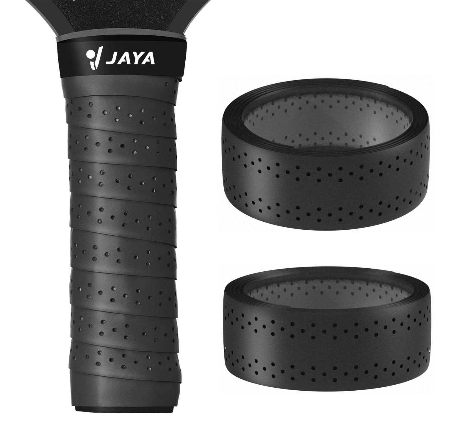 JAYA Pickleball Paddle Grip Tape Pack of 2 Pickleball Overgrip Wrap Black