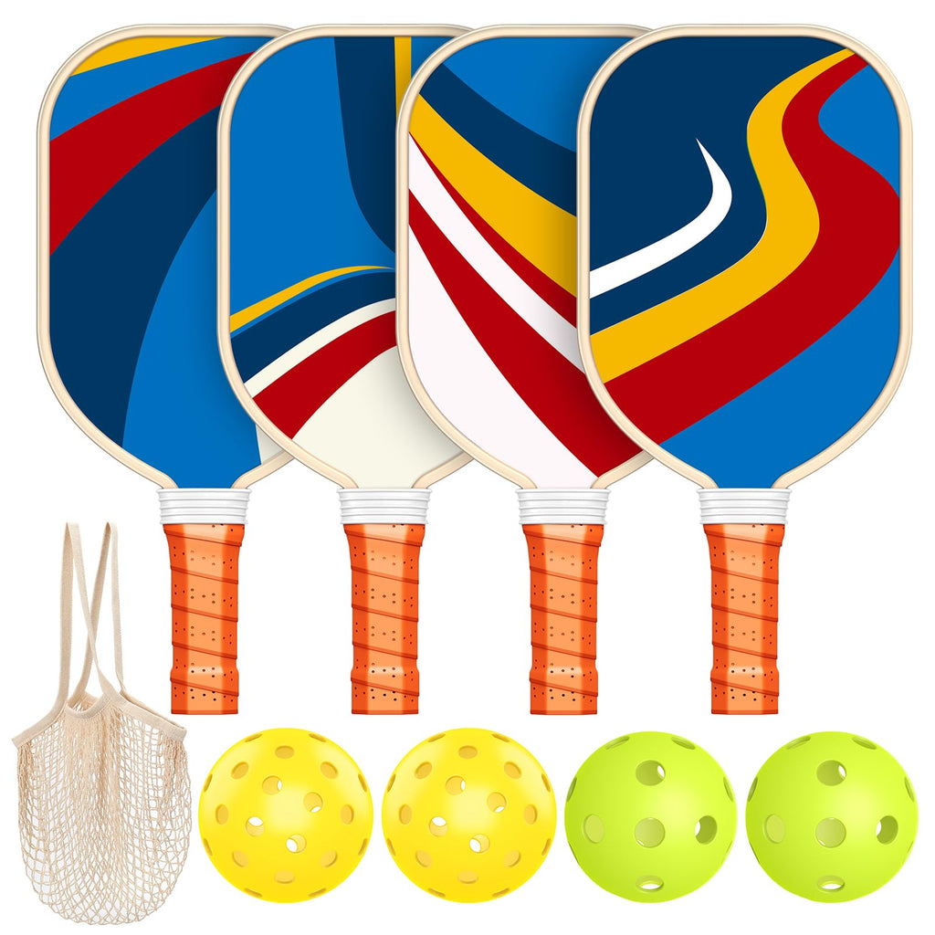 Pickleball Paddles Premium Wood Pickleball Set of 4